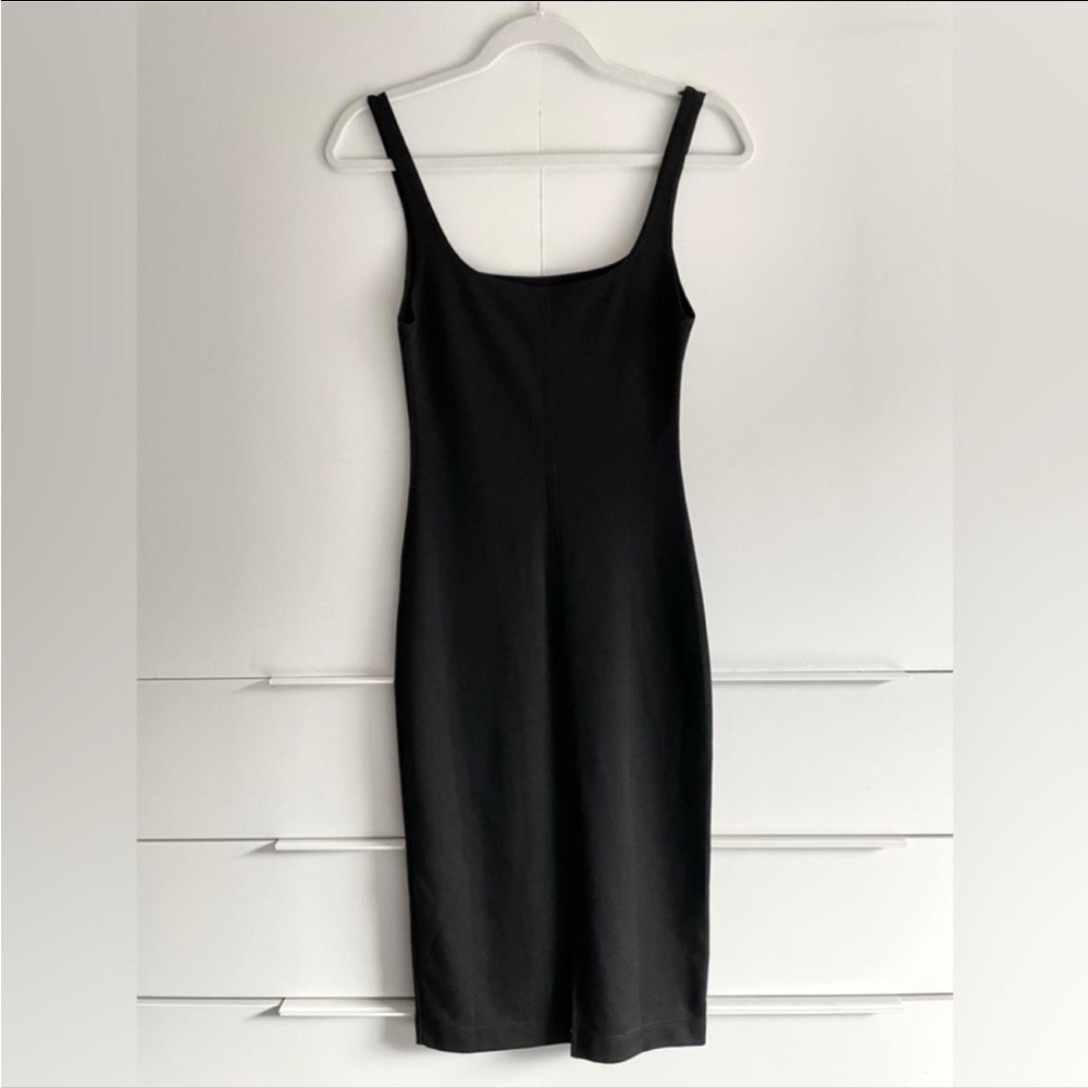 Elegant Black Zara casual Sleeveless midi Dress